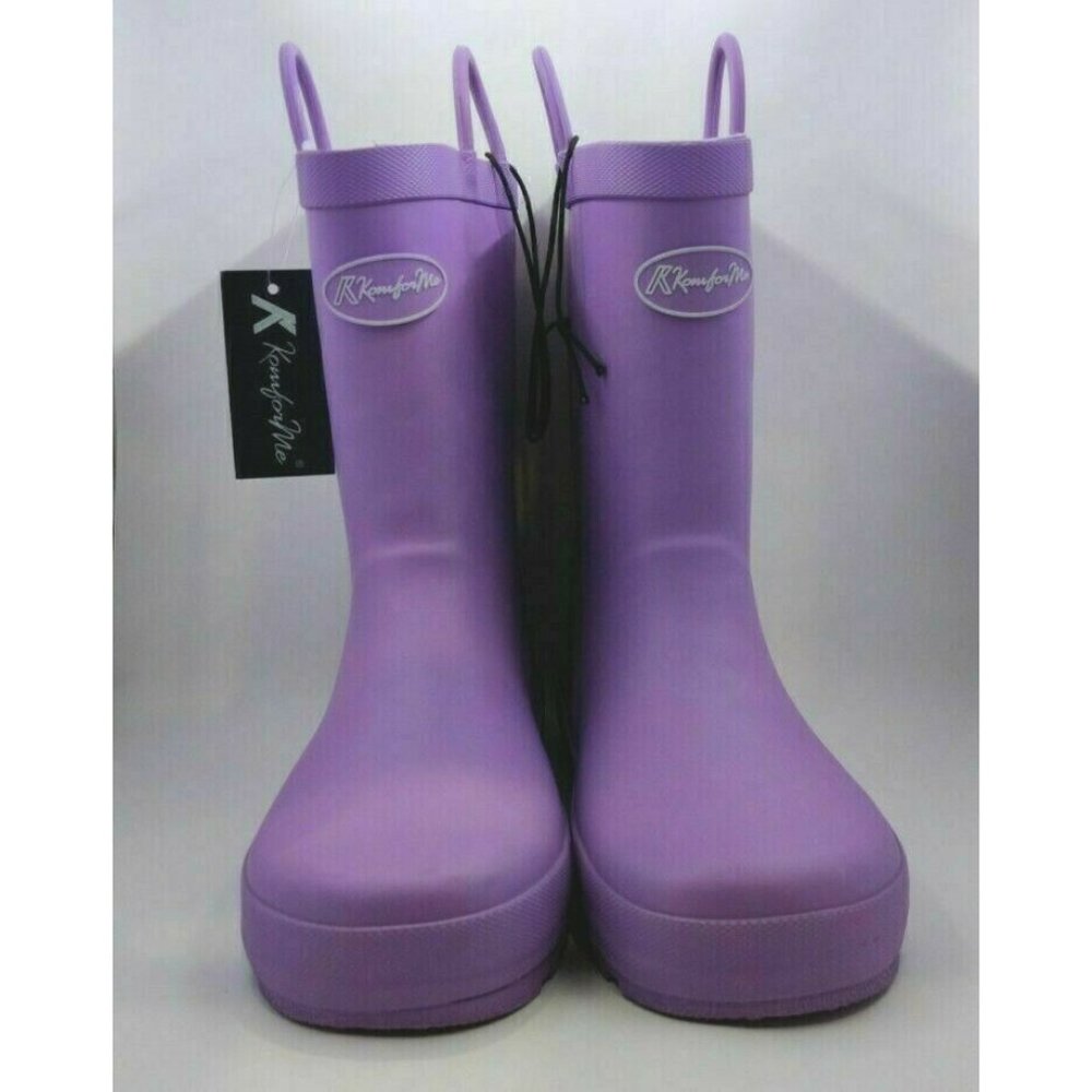 K KomForme - Kids Rain Boots, Waterproof, Purple -